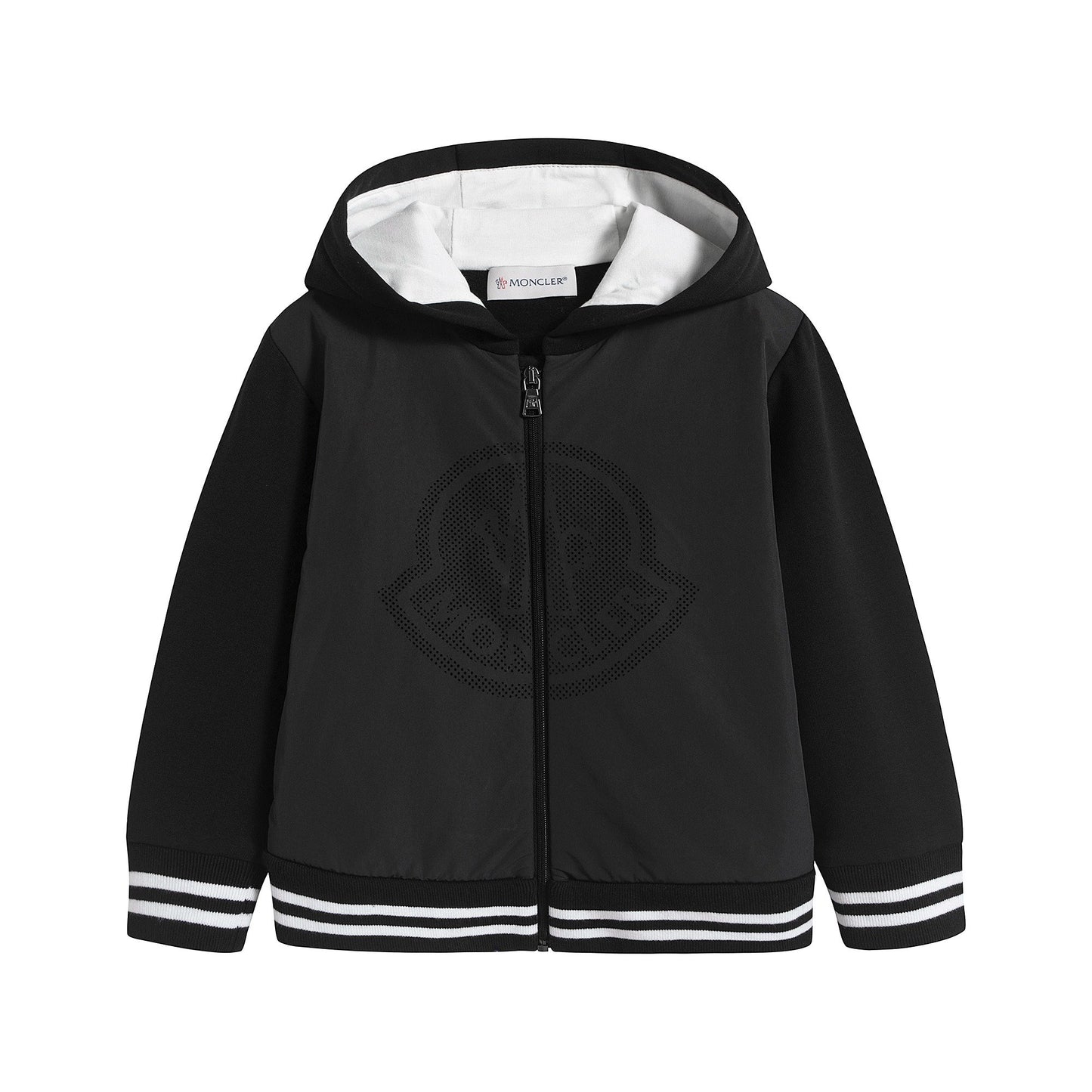 男婴黑色连帽拉链上衣