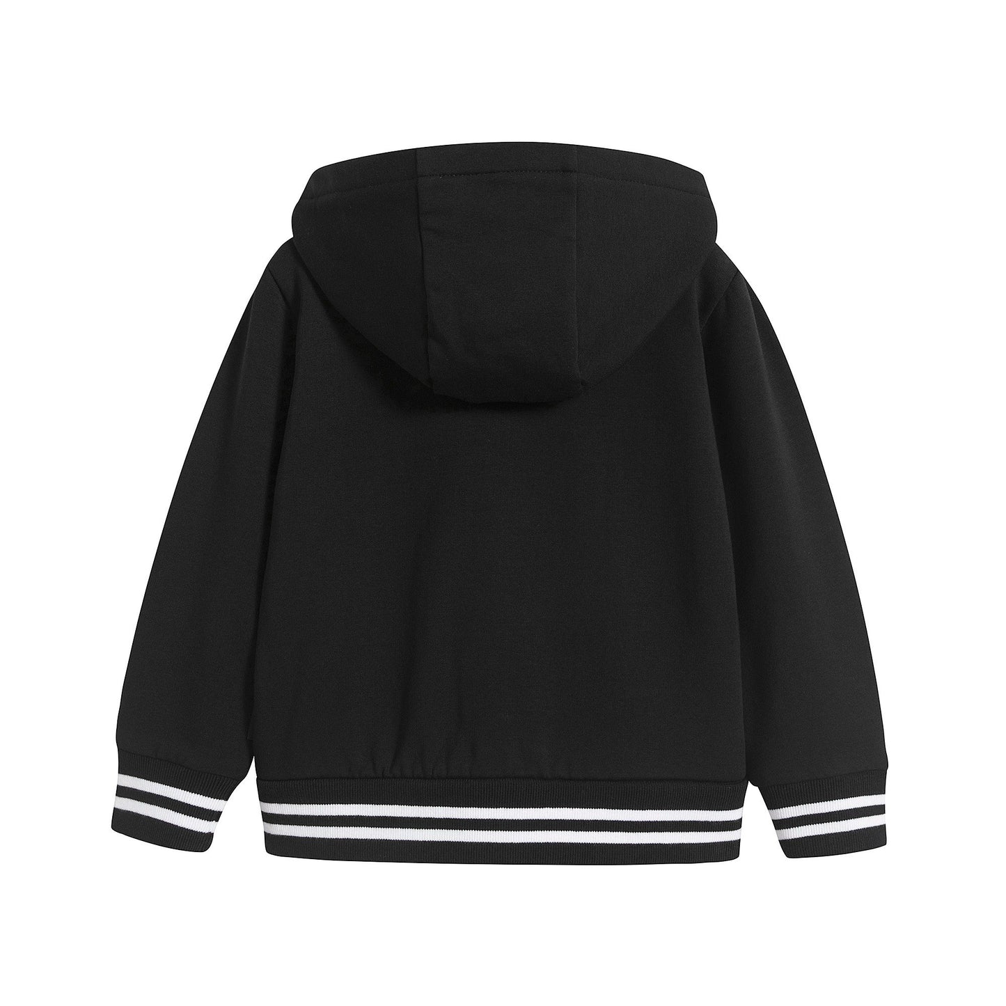 男婴黑色连帽拉链上衣