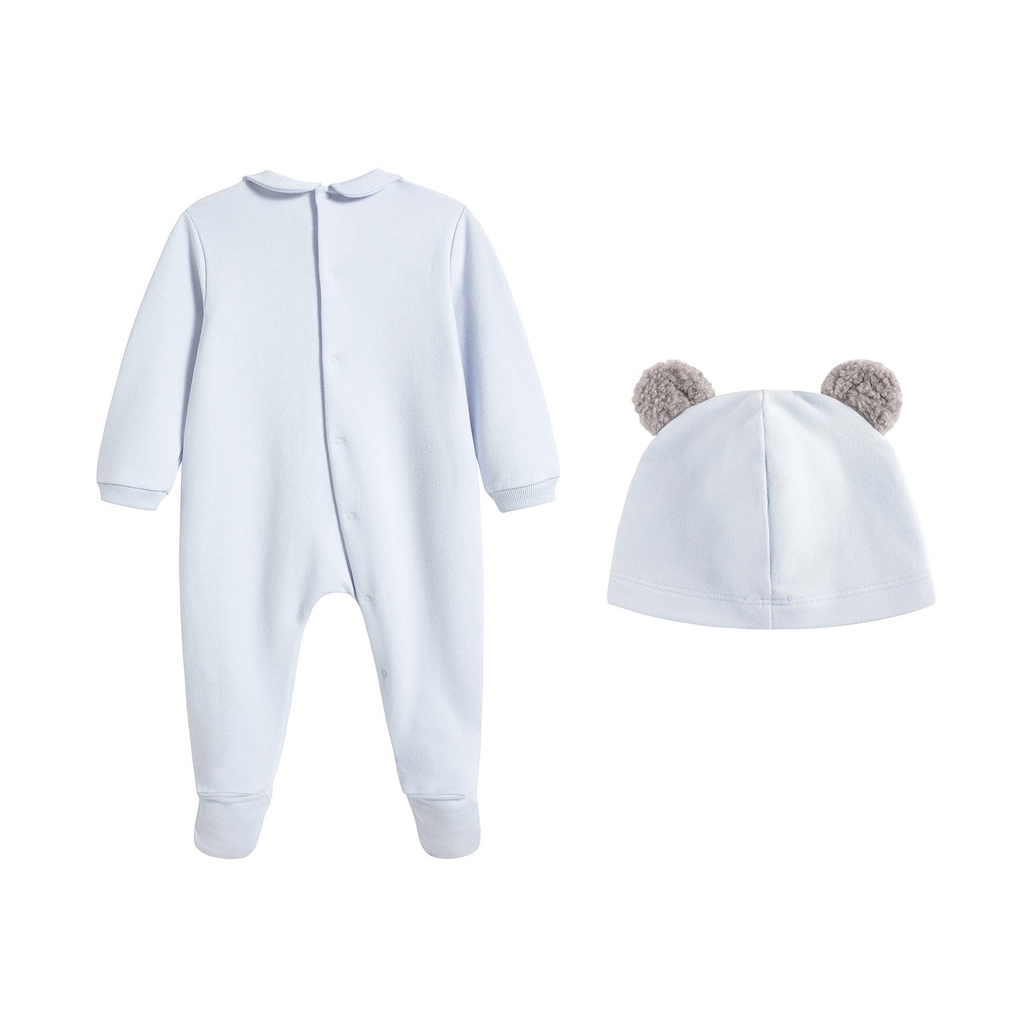 男婴蓝色棉连体衣套装