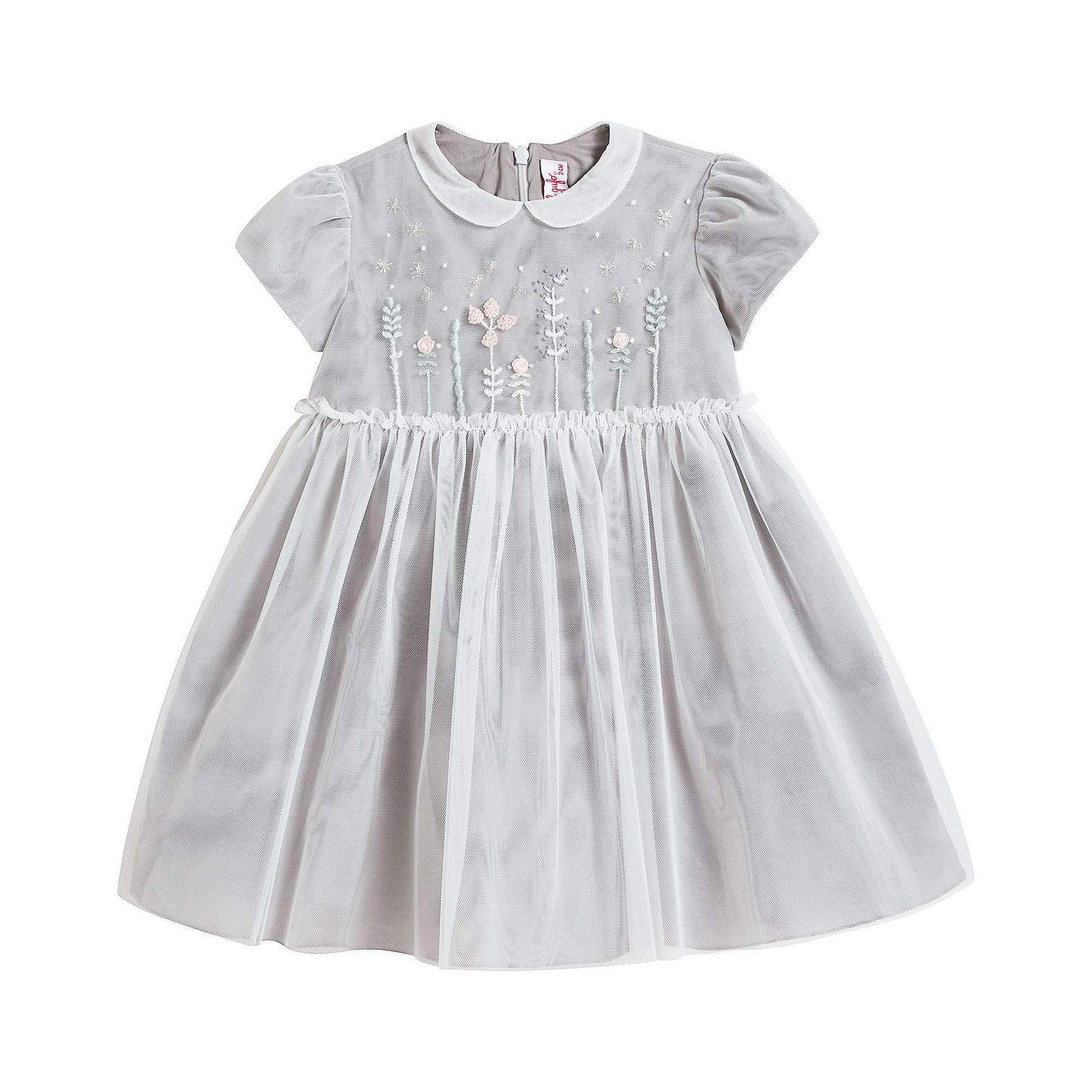 女婴灰色刺绣连衣裙