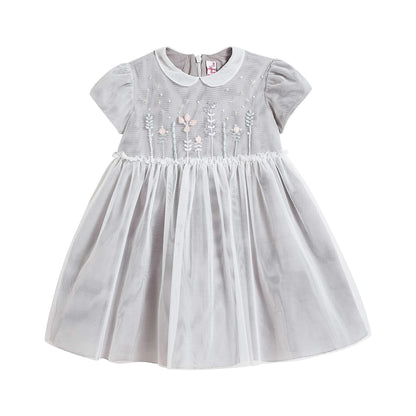 女婴灰色刺绣连衣裙