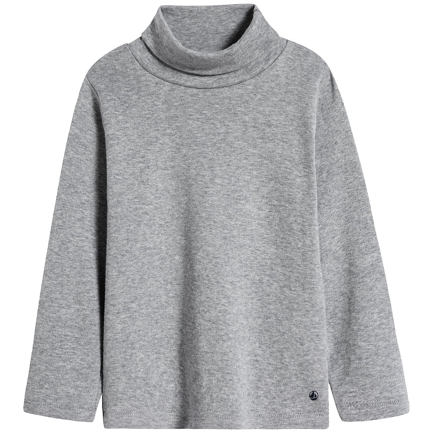 Girls Grey Cotton Turtleneck