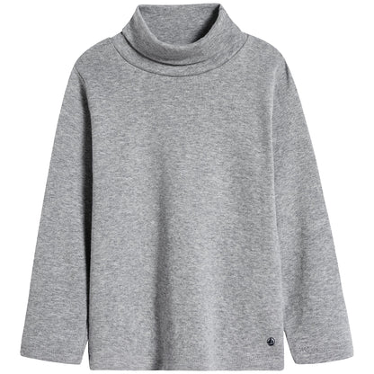 Girls Grey Cotton Turtleneck