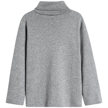Girls Grey Cotton Turtleneck