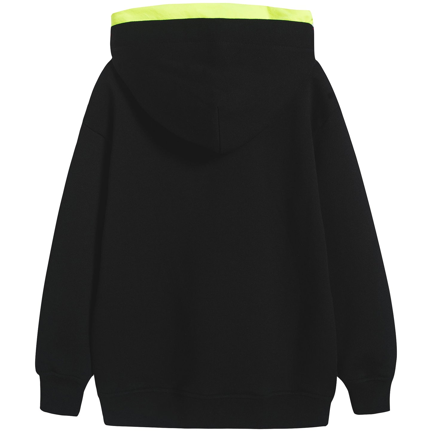 Girls Black Logo Cotton Hoodie