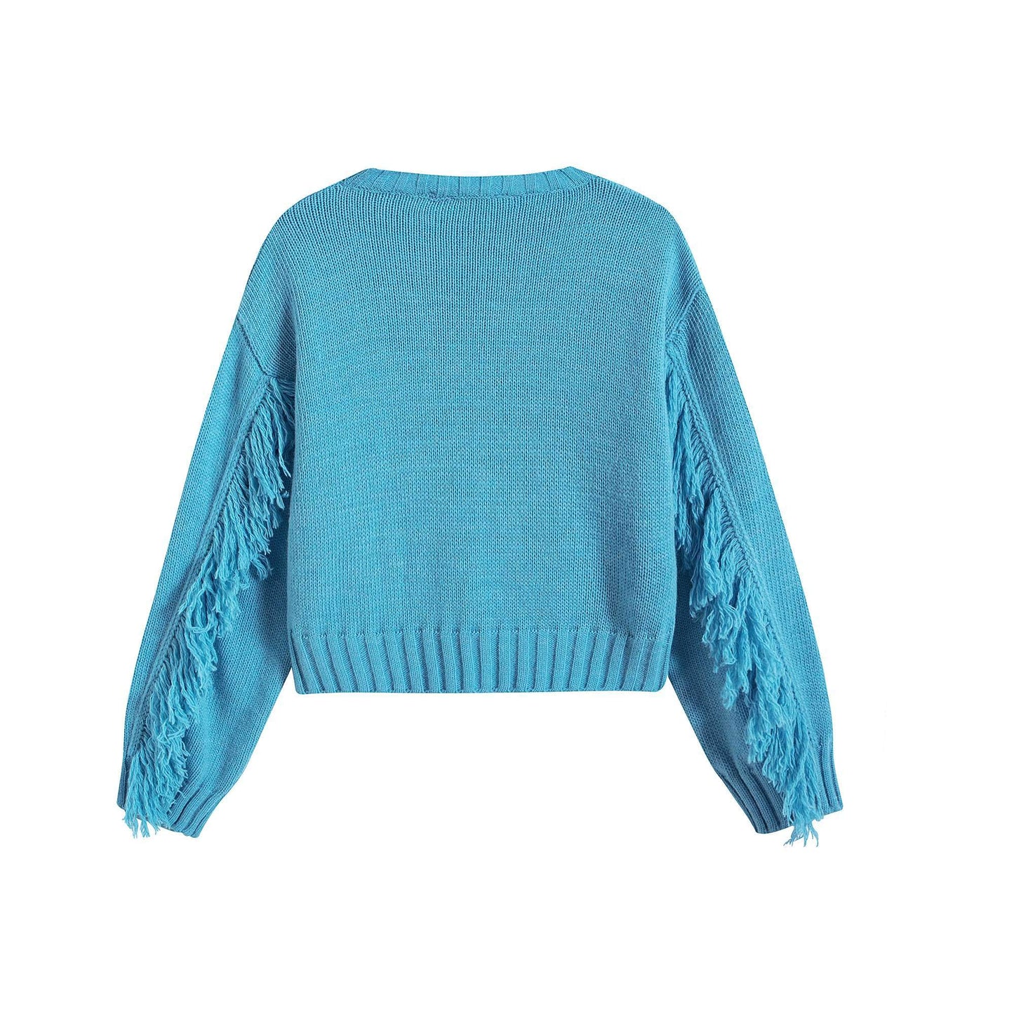 女童蓝色Logo毛衣