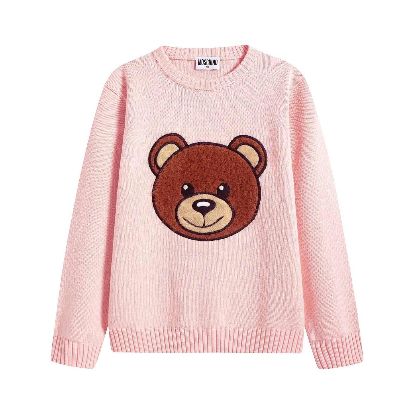 女童粉色Logo棉毛衣