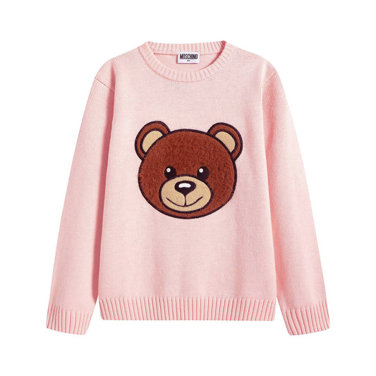 女童粉色Logo棉毛衣