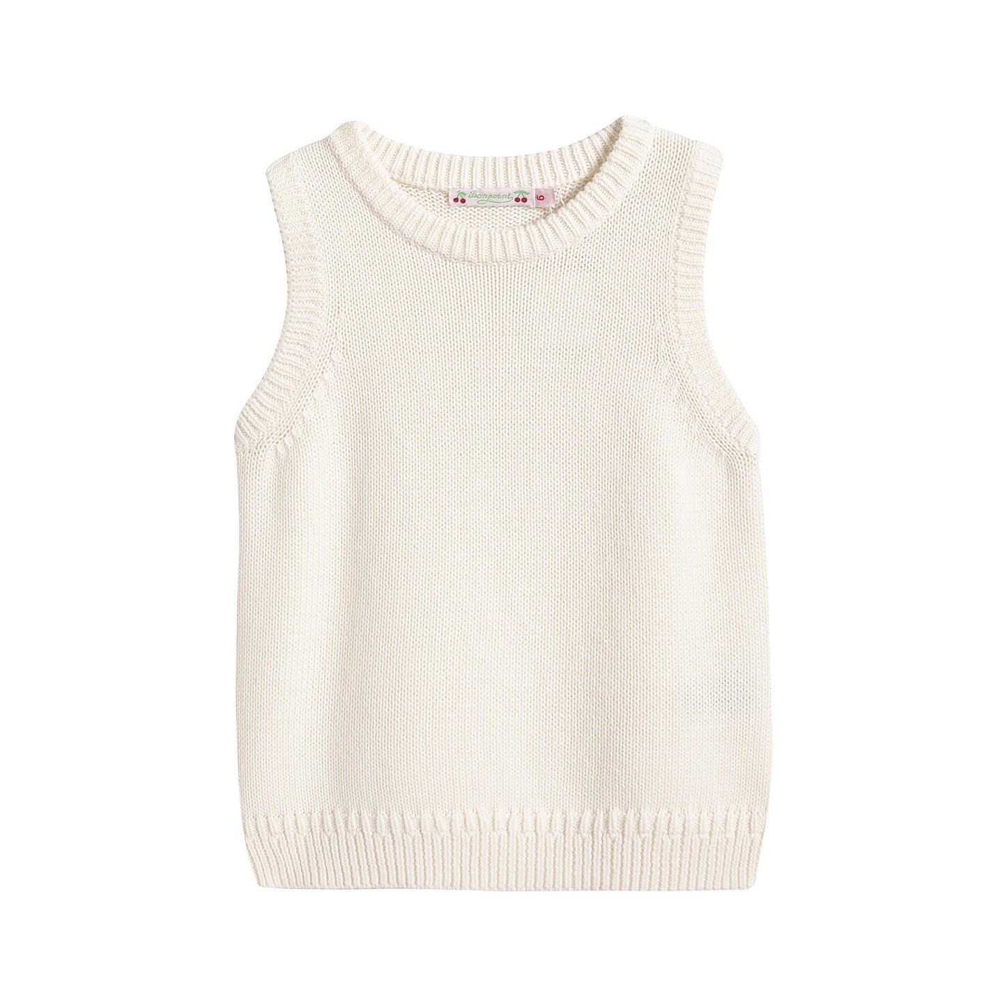 女童白色羊毛背心