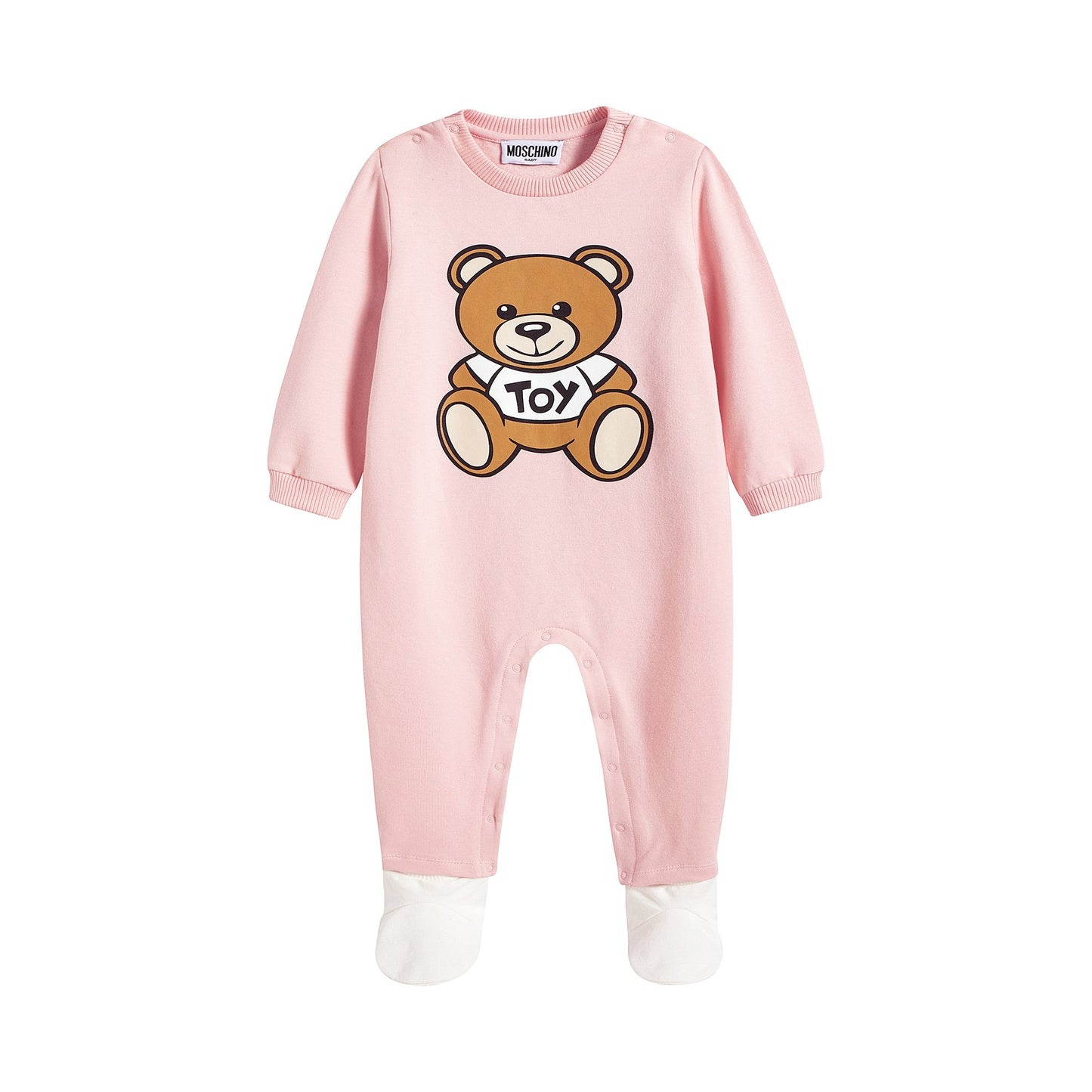 女婴粉色Logo棉连体衣