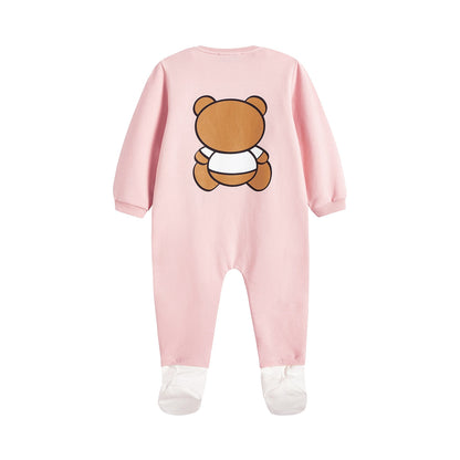 女婴粉色Logo棉连体衣