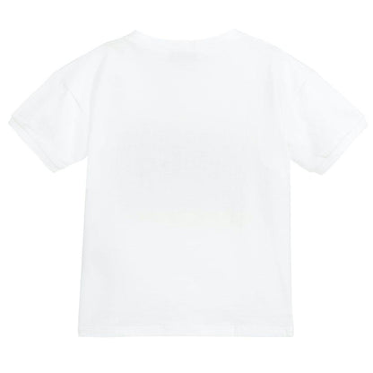 Boys & Girls White Logo Cotton T-shirt