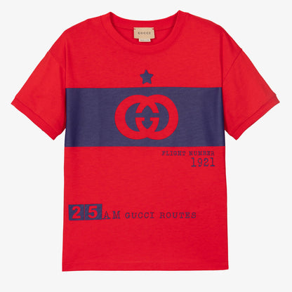 男童红色Logo棉T恤