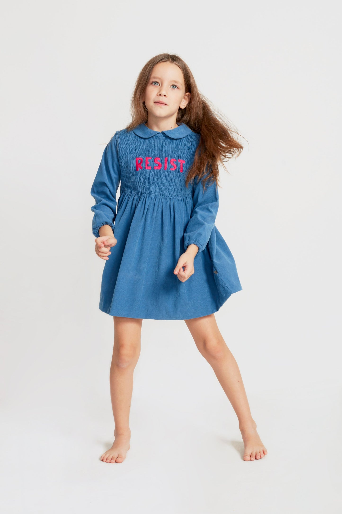 Baby Girls Midnight Blue Peter Pan Collar Dress