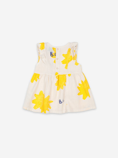 Baby Girls White Sparkle Cotton Dress