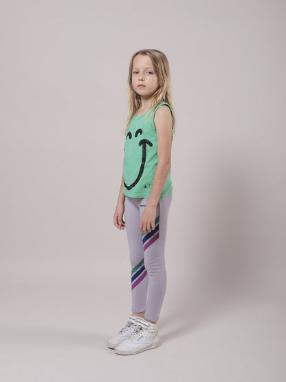 Girls Mint Smile Cotton Tank Top