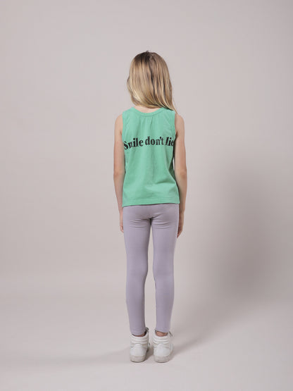 Girls Mint Smile Cotton Tank Top