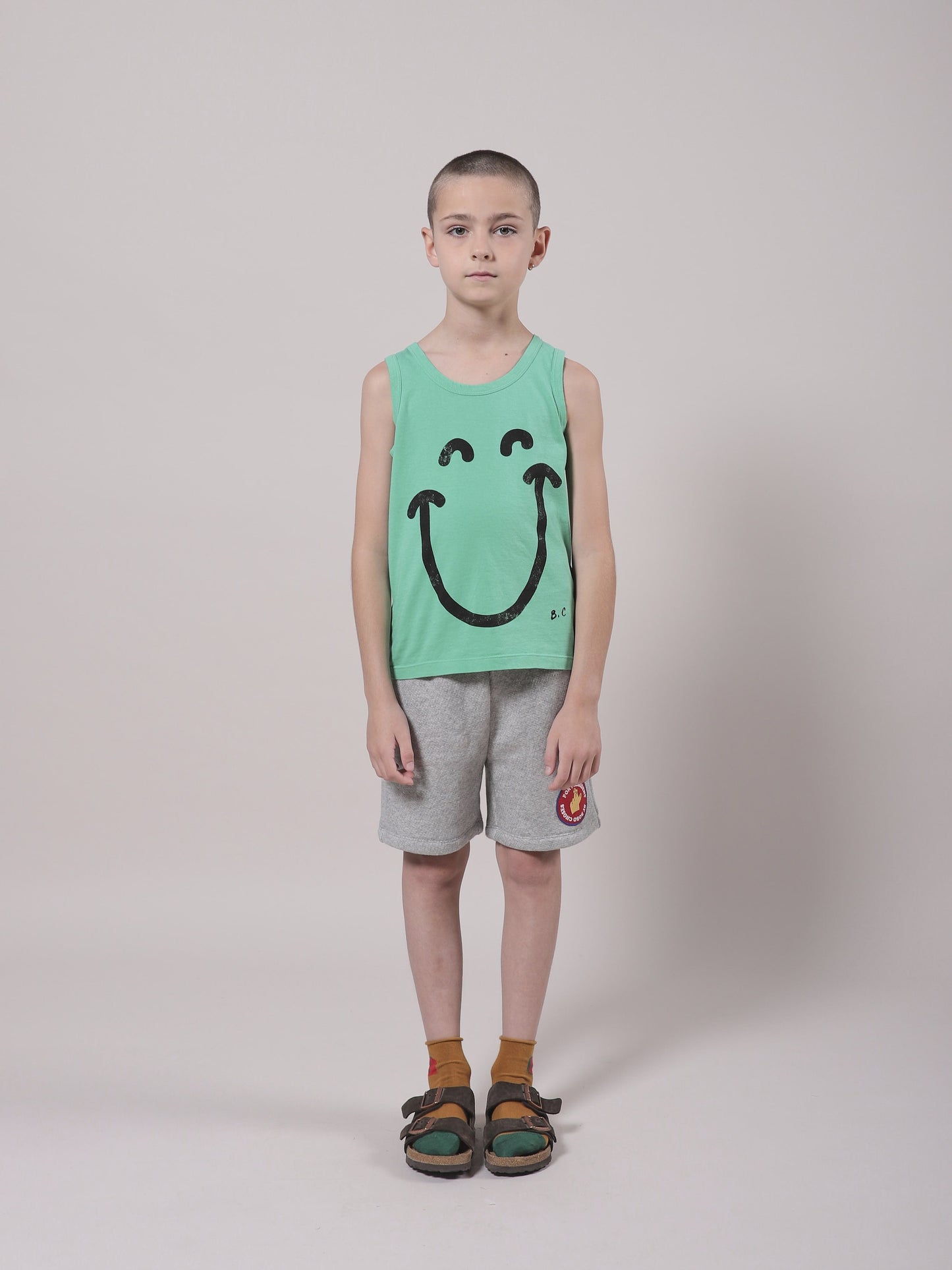 Girls Mint Smile Cotton Tank Top