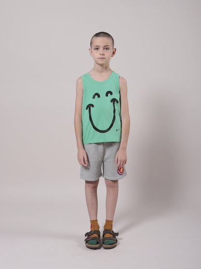 Girls Mint Smile Cotton Tank Top