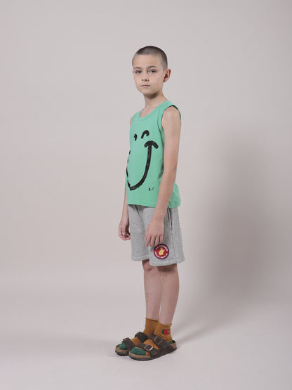 Girls Mint Smile Cotton Tank Top