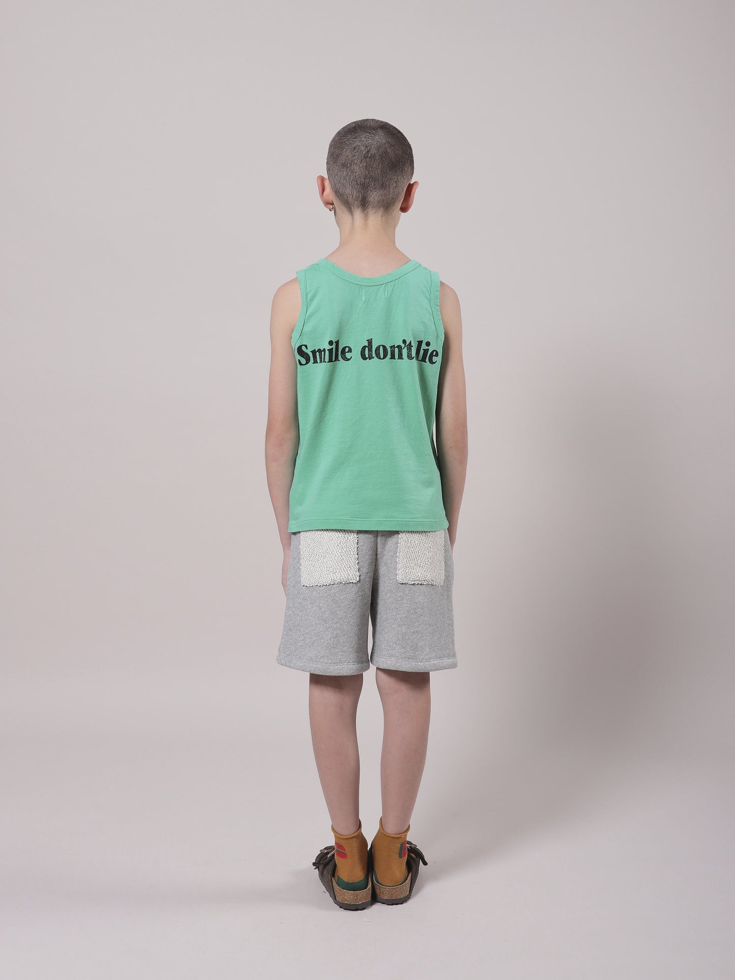 Girls Mint Smile Cotton Tank Top