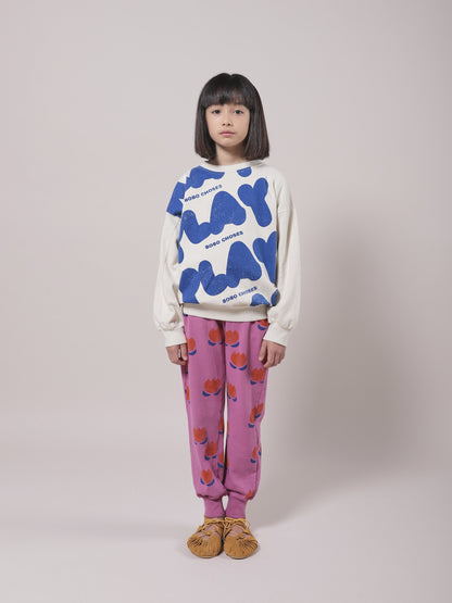 Girls White Play Cotton Sweatshirt