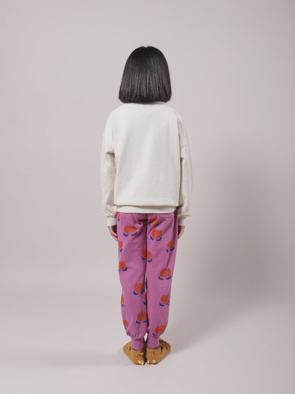Girls White Play Cotton Sweatshirt