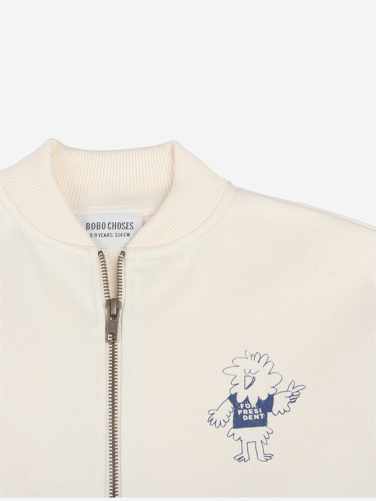 Girls White Bird Zip-Up Sweatshirt