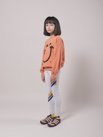 女童灰色条纹棉打底裤