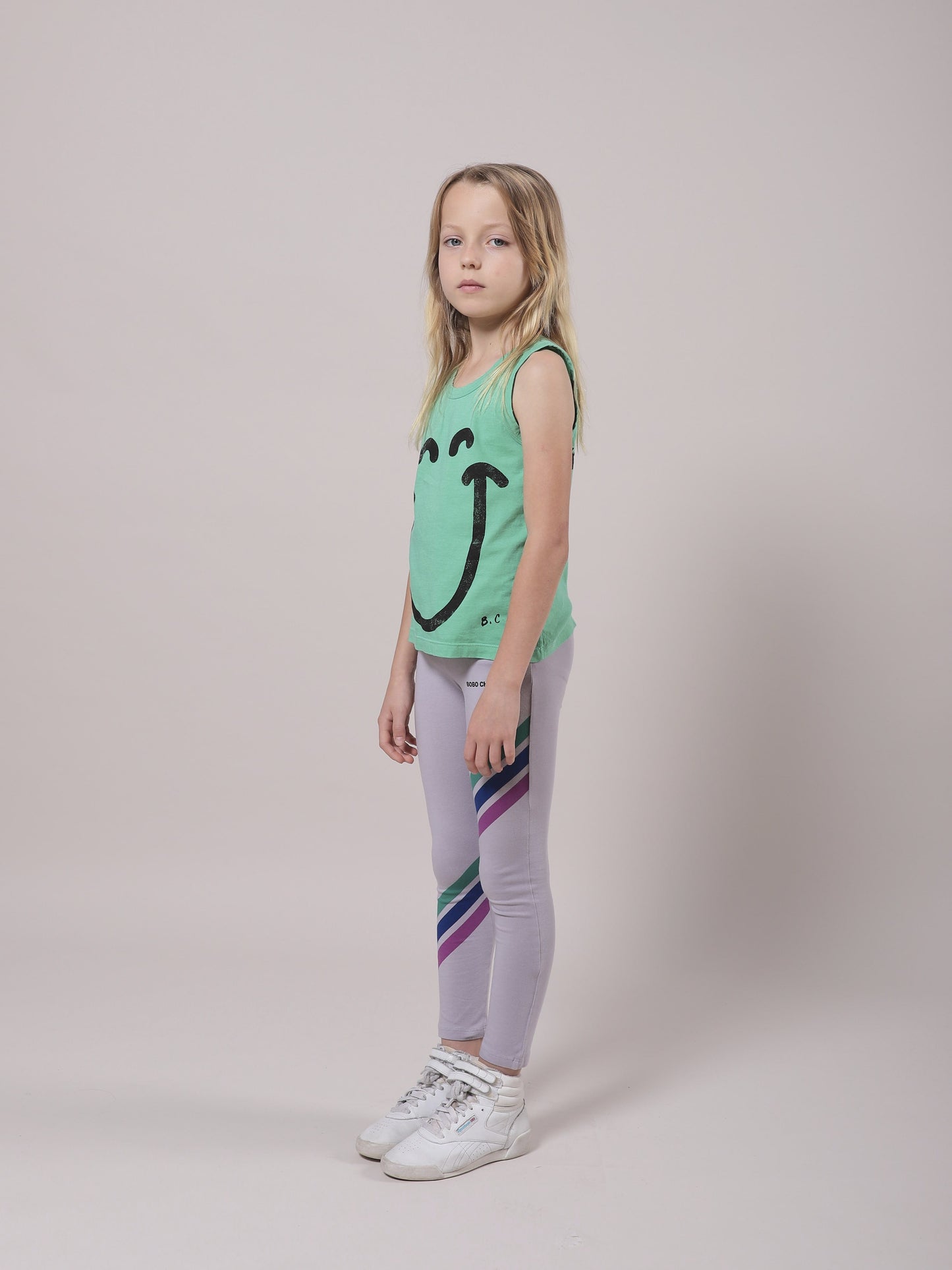 Girls Lavender Stripes Cotton Leggings