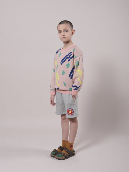 Girls Grey Fingers Cotton Shorts