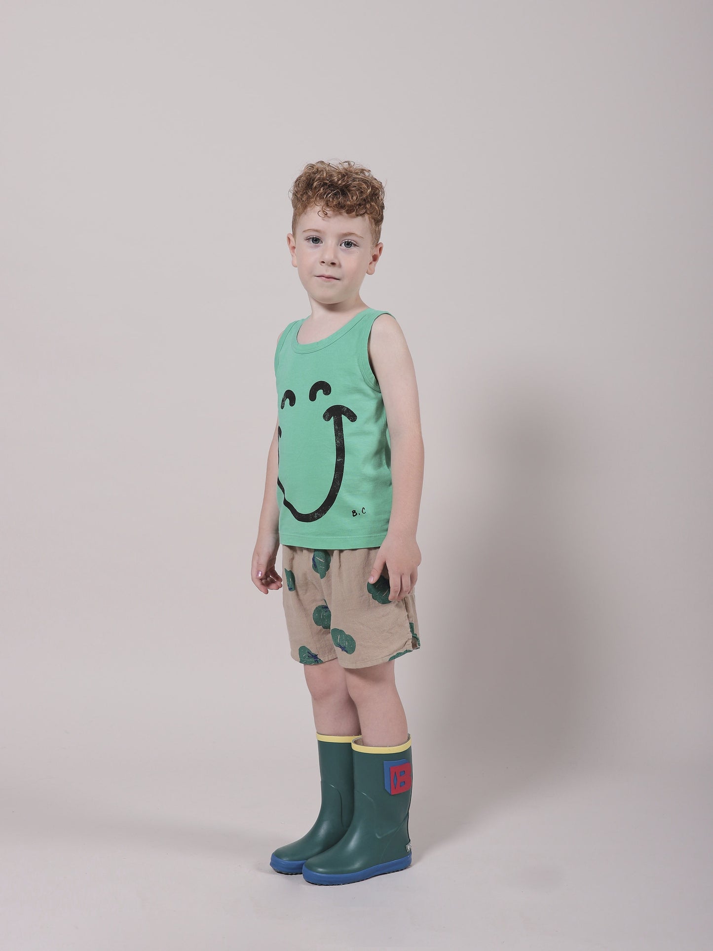 Girls Beige Tomato Cotton Shorts