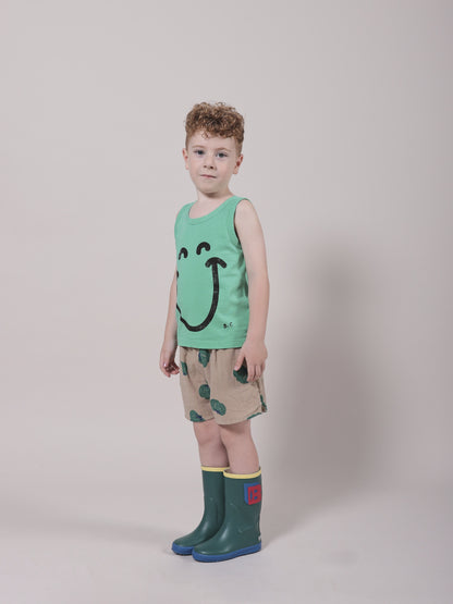 Girls Beige Tomato Cotton Shorts