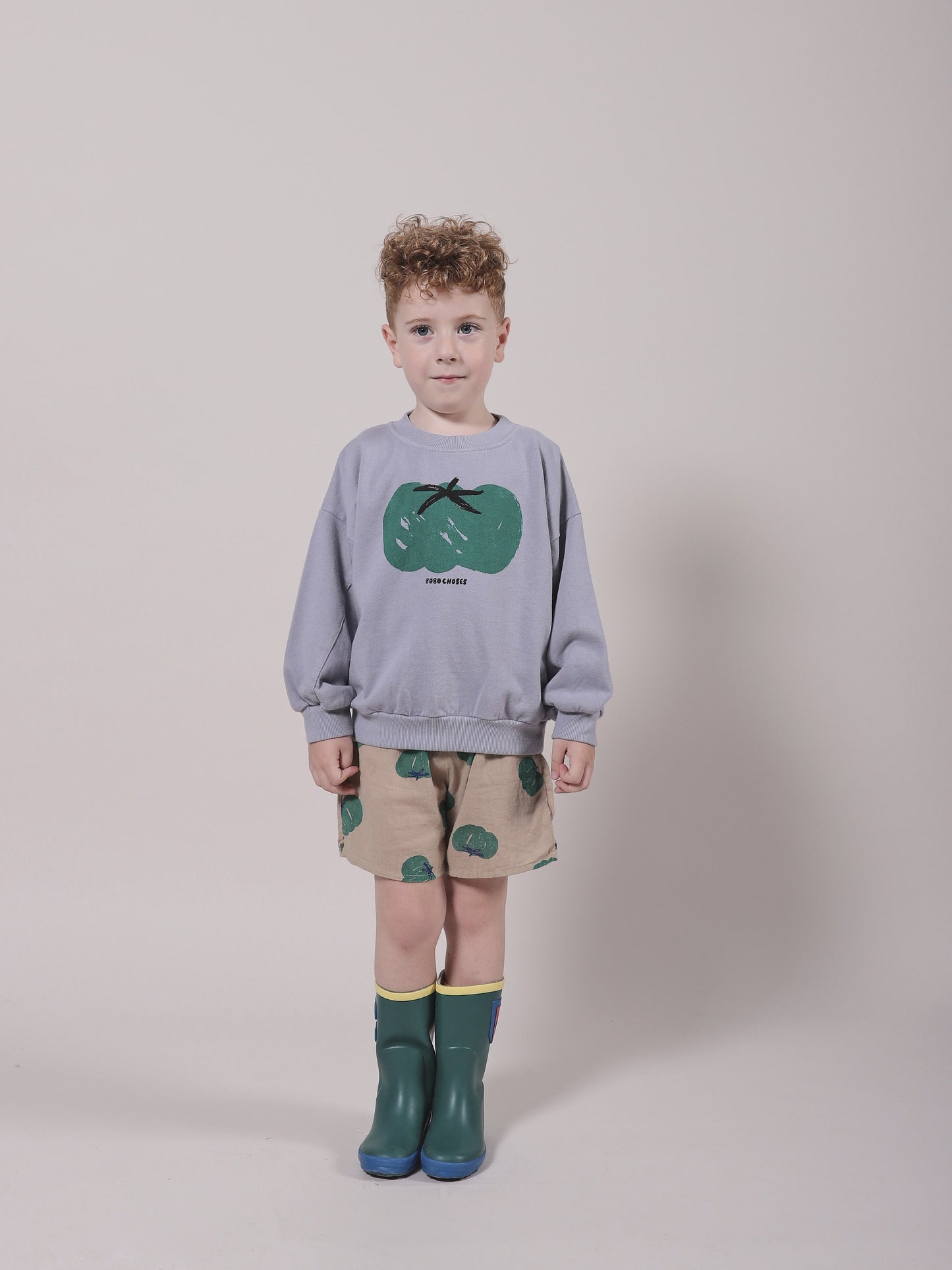 Girls Beige Tomato Cotton Shorts