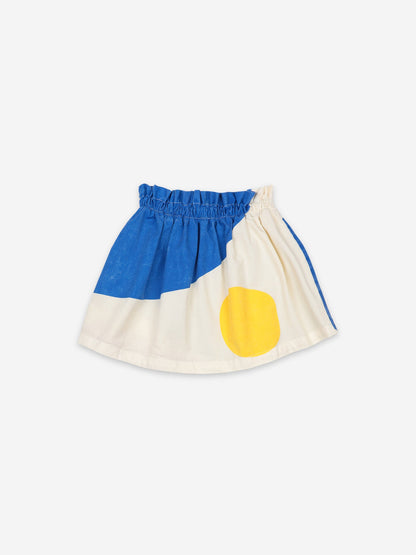 Girls Blue Landscape Cotton Skirt