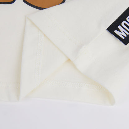 婴儿白色印花棉T恤