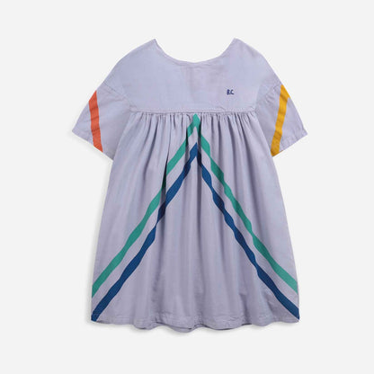 女童紫色Logo棉连衣裙