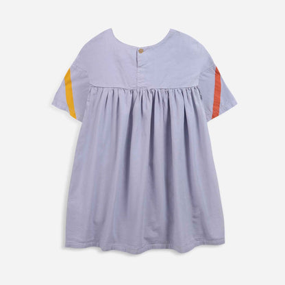 女童紫色Logo棉连衣裙
