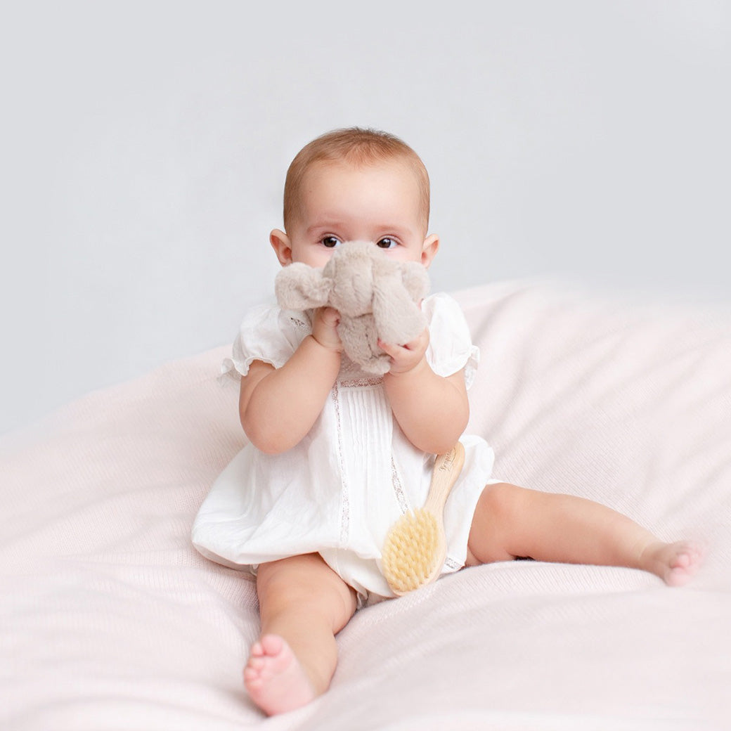 Baby Girls Off White Cotton Romper