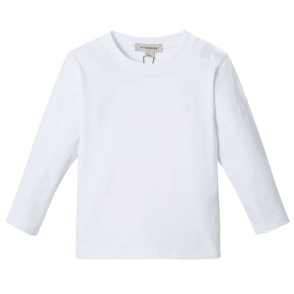 Baby Boys white T-Shirts With Check Pockets Trims