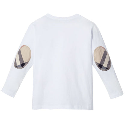 Baby Boys white T-Shirts With Check Pockets Trims