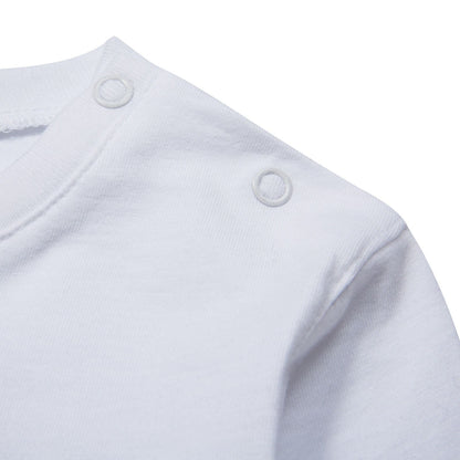 Baby Boys white T-Shirts With Check Pockets Trims
