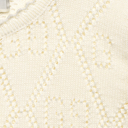 Girls White GG Knit Cardigan