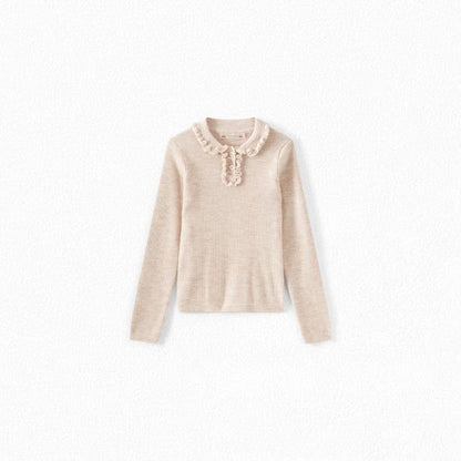 女童米色羊毛毛衣
