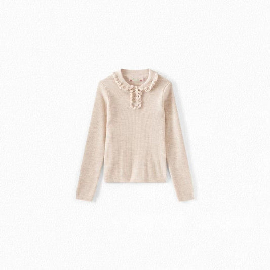 女童米色羊毛毛衣