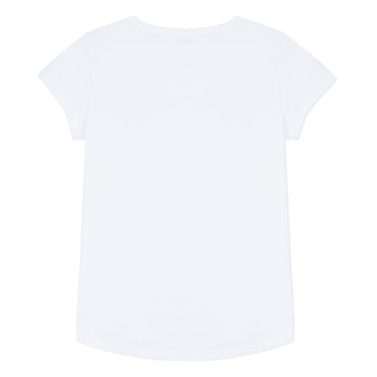 Girls White Logo Cotton T-shirt