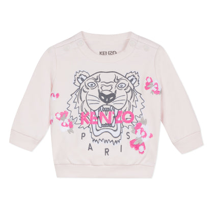 Baby Girls Light Pink Tiger Cotton Top