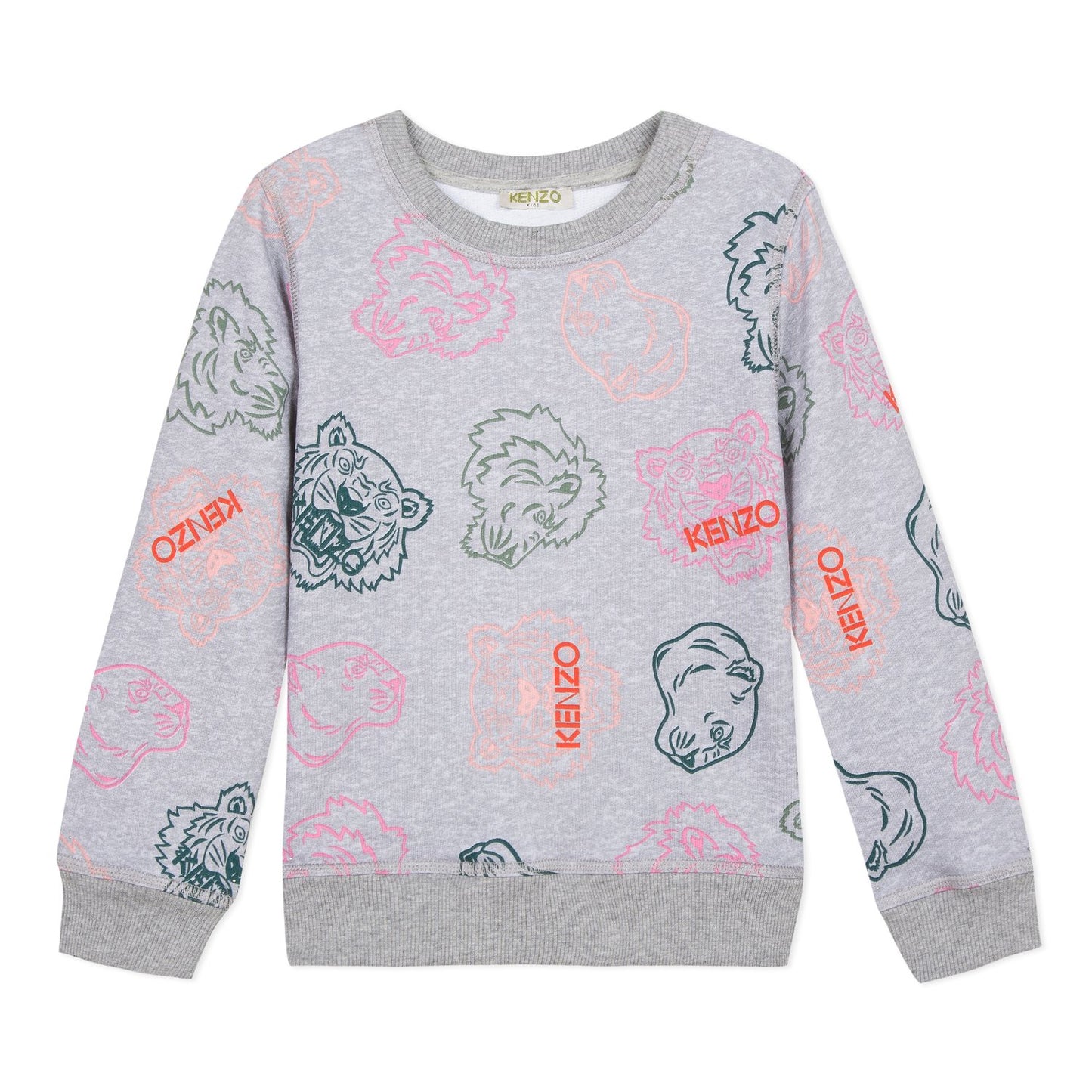 Girls Grey Printing Cotton Sweatshirt