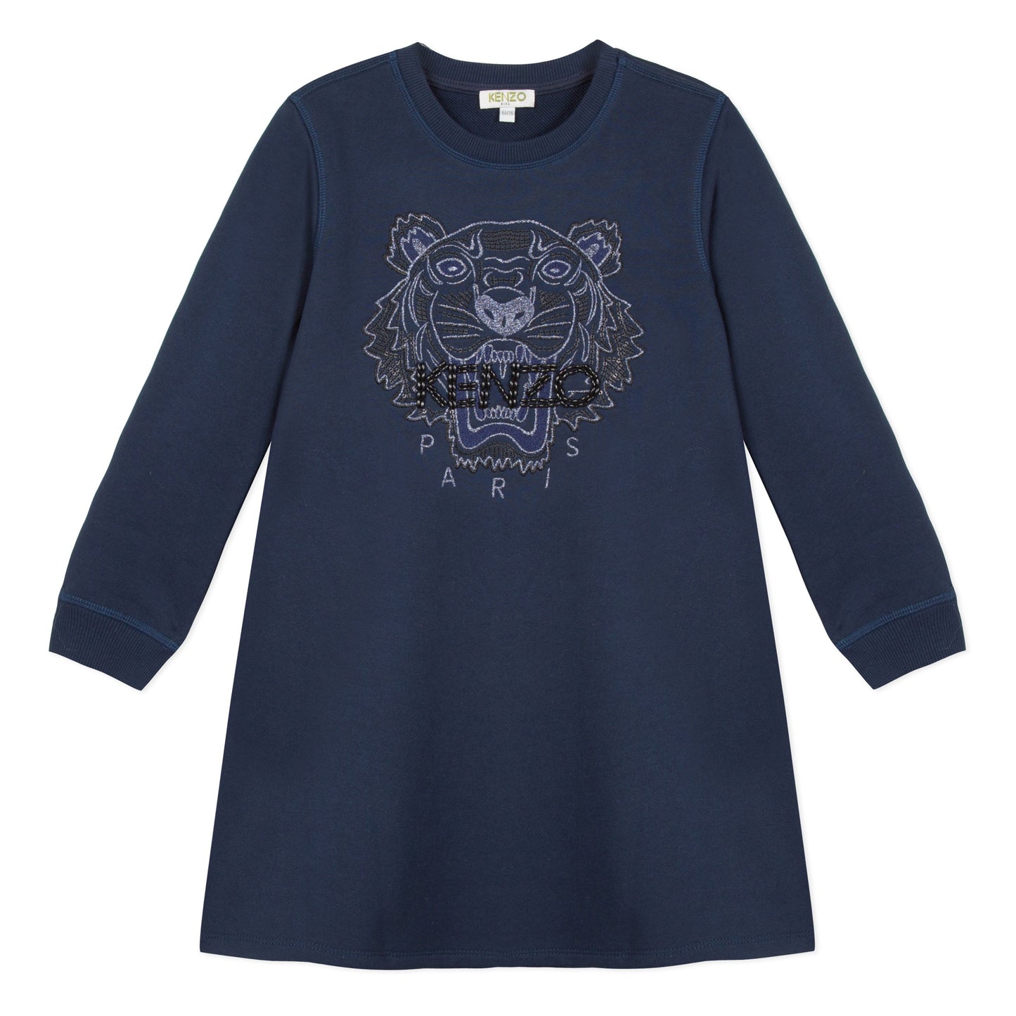 Girls Navy Tiger Cotton Dress
