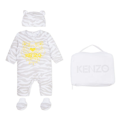 Baby Boys Grey Cotton Babysuit Gift Set